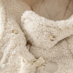 Dave&Bella Toddler Girls Casual Beige Outwear Hooded Plush Padded Cozy Coats