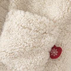 Dave&Bella Toddler Girls Casual Beige Outwear Hooded Plush Padded Cozy Coats