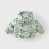 Dave&Bella Toddler Girls/Boys Winter Animal Print Windproof Outwear Hooded Down Coats