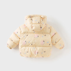 Dave&Bella Toddler Girls/Boys Autumn Animal Print Windproof Outwear Hooded Down Coats