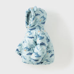 Dave&Bella Toddler Girls/Boys Autumn Animal Print Windproof Outwear Hooded Down Coats