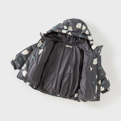 Dave&Bella Toddler Girls/Boys Autumn Animal Print Windproof Outwear Hooded Down Coats