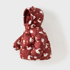 Dave&Bella Toddler Girls/Boys Autumn Animal Print Windproof Outwear Hooded Down Coats