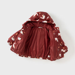 Dave&Bella Toddler Girls/Boys Autumn Animal Print Windproof Outwear Hooded Down Coats