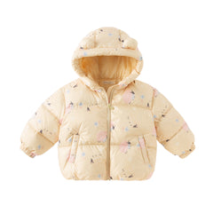 Dave&Bella Toddler Girls/Boys Autumn Animal Print Windproof Outwear Hooded Down Coats
