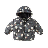 Dave&Bella Toddler Girls/Boys Winter Animal Print Windproof Outwear Hooded Down Coats
