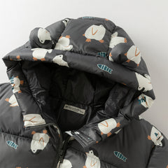 Dave&Bella Toddler Girls/Boys Autumn Animal Print Windproof Outwear Hooded Down Coats