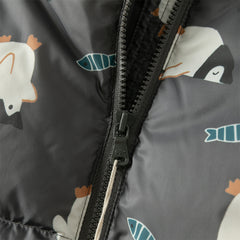Dave&Bella Toddler Girls/Boys Autumn Animal Print Windproof Outwear Hooded Down Coats