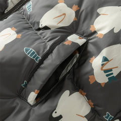 Dave&Bella Toddler Girls/Boys Autumn Animal Print Windproof Outwear Hooded Down Coats