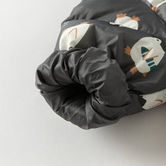 Dave&Bella Toddler Girls/Boys Autumn Animal Print Windproof Outwear Hooded Down Coats