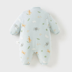 Dave&Bella Newborn Girls/Boys Winter Print Turtle Comfortable Indoor Padded Rompers