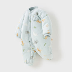 Dave&Bella Newborn Girls/Boys Winter Print Turtle Comfortable Indoor Padded Rompers