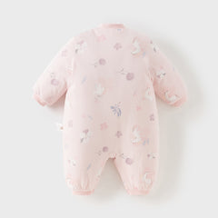 Dave&Bella Newborn Girls/Boys Winter Print Turtle Comfortable Indoor Padded Rompers