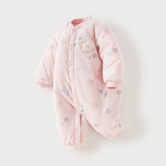 Dave&Bella Newborn Girls/Boys Winter Print Turtle Comfortable Indoor Padded Rompers