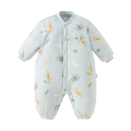 Dave&Bella Newborn Girls/Boys Winter Print Turtle Comfortable Indoor Padded Rompers