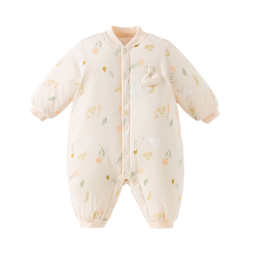 Dave&Bella Newborn Girls/Boys Print Turtle Comfortable Indoor Padded Rompers