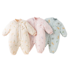 Dave&Bella Newborn Girls/Boys Winter Print Turtle Comfortable Indoor Padded Rompers