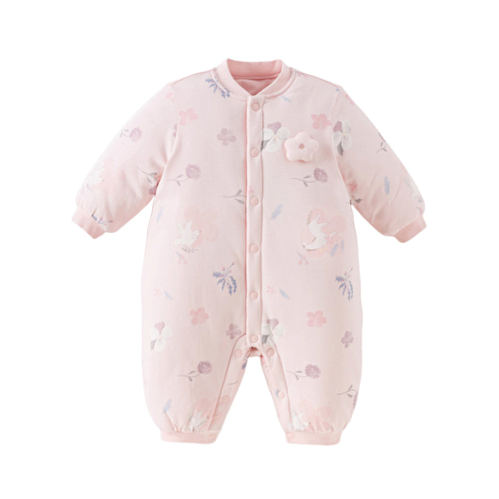 Dave&Bella Newborn Girls/Boys Print Turtle Comfortable Indoor Padded Rompers