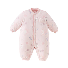 Dave&Bella Newborn Girls/Boys Winter Print Turtle Comfortable Indoor Padded Rompers