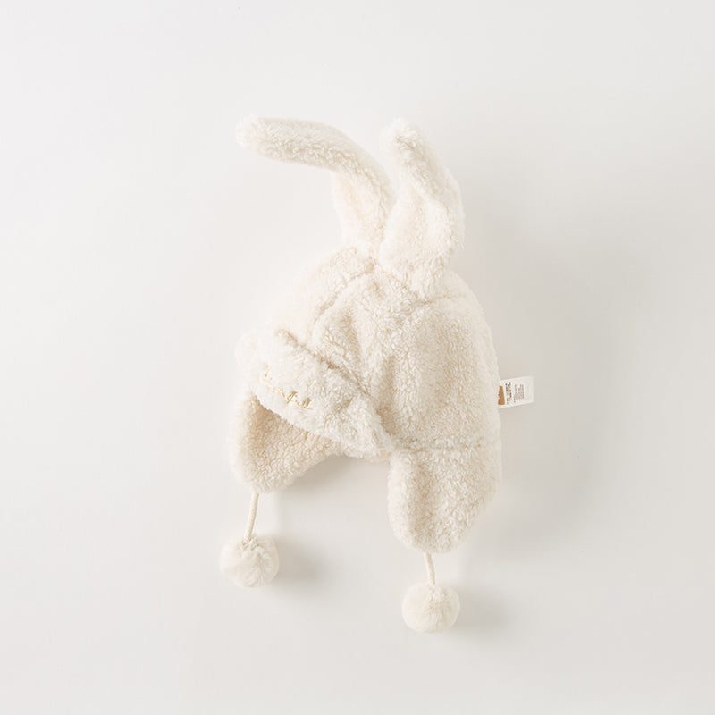 Dave&Bella Girls Milk White Cute Rabbit Ears Plush Hat