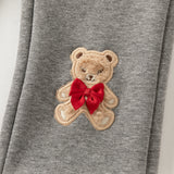 Dave&Bella Toddler Girls Grey Cartoon Bear Sweatpants