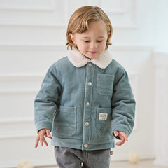 Dave&Bella Toddler Boys Winter Sky Blue Turtle Outwear Plush-lined Padded Coats