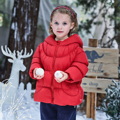 Dave&Bella Toddler Girls Winter Adorable Outdoor Windproof Outwear Hooded Down Coats