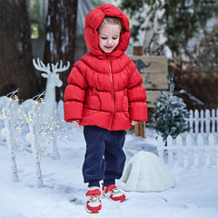 Dave&Bella Toddler Girls Winter Adorable Outdoor Windproof Outwear Hooded Down Coats