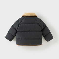 Dave&Bella Toddler Boys Winter Dark Grey Outdoor Outwear Cozy Down Coats