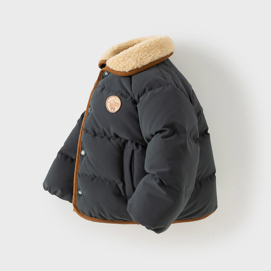 Dave&Bella Toddler Boys Winter Dark Grey Outdoor Outwear Cozy Down Coats