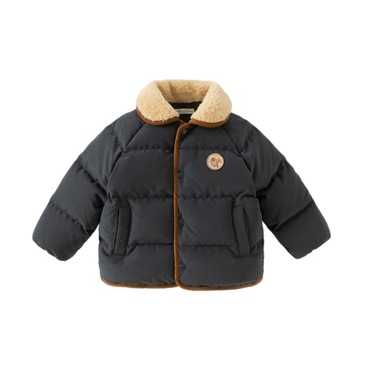 Dave&Bella Toddler Boys Winter Dark Grey Outdoor Outwear Cozy Down Coats