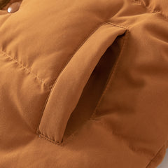 Dave&Bella Toddler Boys Winter Camel Brown/Dark Grey Outdoor Outwear Cozy Down Coats