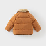 Dave&Bella Toddler Boys Winter Camel Brown/Dark Grey Outdoor Outwear Cozy Down Coats (Copy)-1