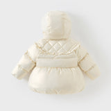 Dave&Bella Toddler Girls Winter Adorable Champagne Cozy Hooded Down Coats(wallet bag)