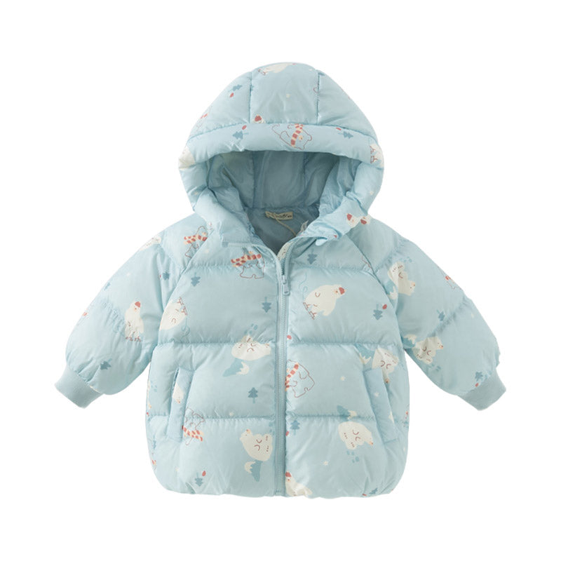 Dave&Bella Toddler Girls/Boys Winter Playful Print Outwear Lightweight Cozy Down Coats