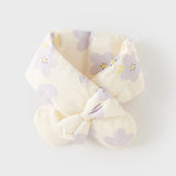 Dave&Bella Toddler Girls Winter Cute Floral Beige Outdoor Windproof Down Coats(scarf)