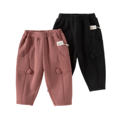 Dave&Bella Toddler Girls/Boys Autumn Pink/Black Knit Padded Pants