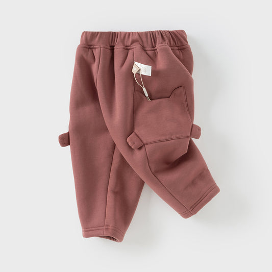 Dave&Bella Toddler Girls/Boys Autumn Pink/Black Knit Padded Pants