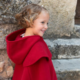 Dave&Bella Toddler Girls Festival Christmas Red Outdoor Hooded Fleece Capes