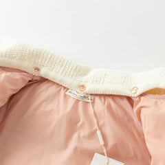 Dave&Bella Toddler Girls Winter Grey Pink Outwear Mid-length Cozy Down Puffer Jackets