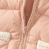 Dave&Bella Toddler Girls Winter Grey Pink Outwear Mid-length Cozy Down Puffer Jackets