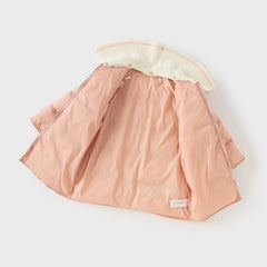 Dave&Bella Toddler Girls Winter Grey Pink Outwear Mid-length Cozy Down Puffer Jackets