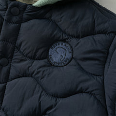 Dave&Bella Toddler Girls/Boys Winter Pink/Navy Blue Patchwork Outwear Hooded Jacket