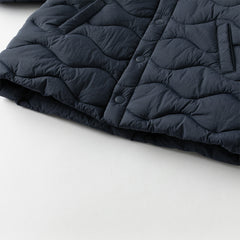 Dave&Bella Toddler Girls/Boys Winter Pink/Navy Blue Patchwork Outwear Hooded Jacket