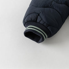 Dave&Bella Toddler Girls/Boys Winter Pink/Navy Blue Patchwork Outwear Hooded Jacket
