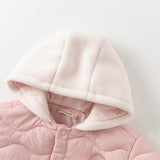 Dave&Bella Toddler Girls/Boys Pink/Navy Blue Patchwork Outwear Hooded Jacket
