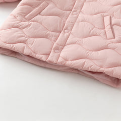 Dave&Bella Toddler Girls/Boys Winter Pink/Navy Blue Patchwork Outwear Hooded Jacket