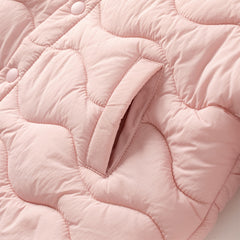 Dave&Bella Toddler Girls/Boys Winter Pink/Navy Blue Patchwork Outwear Hooded Jacket
