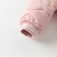 Dave&Bella Toddler Girls/Boys Winter Pink/Navy Blue Patchwork Outwear Hooded Jacket