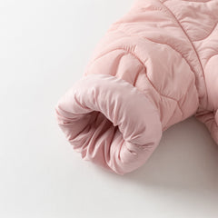 Dave&Bella Toddler Girls/Boys Winter Pink/Navy Blue Patchwork Outwear Hooded Jacket